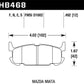 Hawk 03-05 Miata w/ Sport Suspension Blue 9012 Race Rear Brake Pads D1002 - HB468E.492