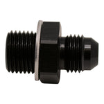 DeatschWerks 6AN Male Flare to M16 X 1.5 Male Metric Adapter (Incl Washer) - Anodized Matte Black - 6-02-0615-B