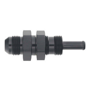 DeatschWerks 8AN Male Flare to Straight 5/16in Single Hose Barb - Anodized Matte Black - 6-02-0743-B