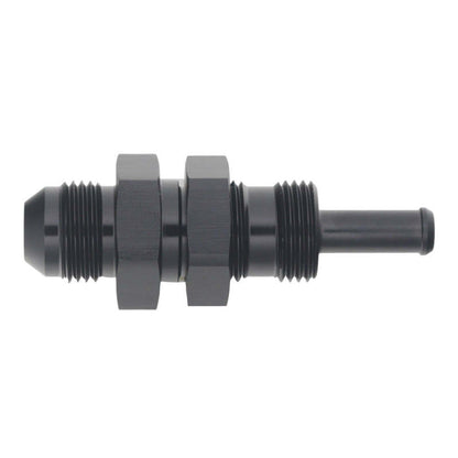 DeatschWerks 8AN Male Flare to Straight 5/16in Single Hose Barb - Anodized Matte Black - 6-02-0743-B