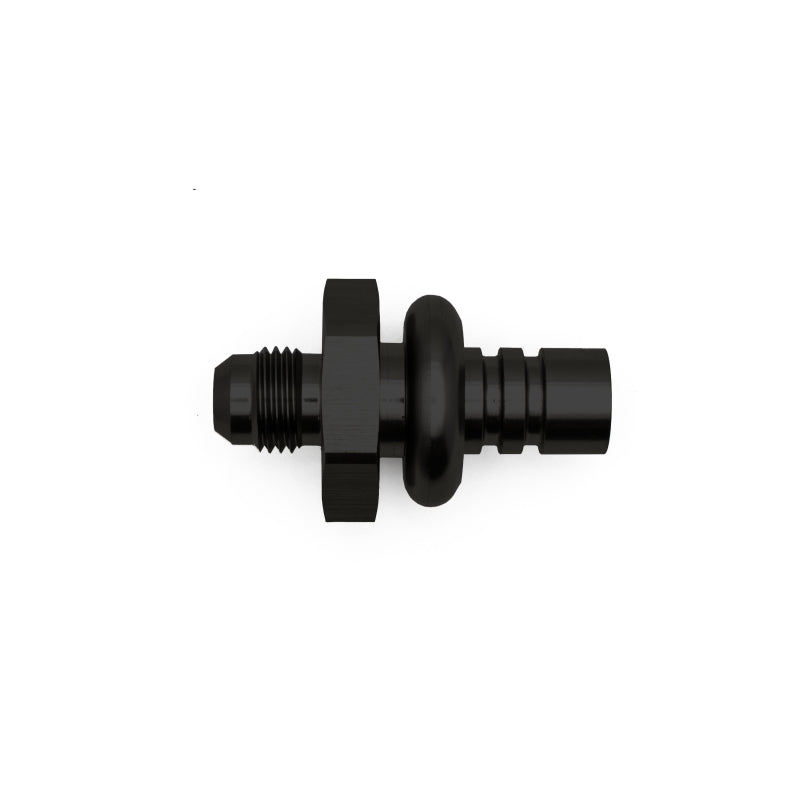 DeatschWerks 6AN Male Flare to 1/2in Ford Male EFI Quick Connect Adapter - Anodized Matte Black - 6-02-0106-B