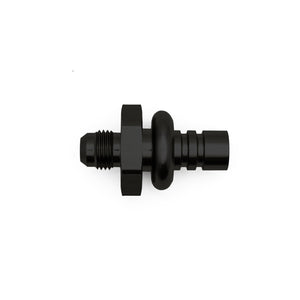 DeatschWerks 6AN Male Flare to 1/2in Ford Male EFI Quick Connect Adapter - Anodized Matte Black - 6-02-0106-B