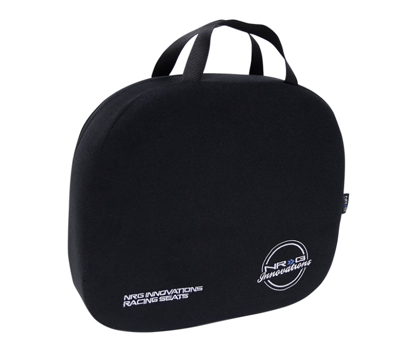 NRG Racing Seat Cushion - One Piece Memory Foam Nylon Black w/ White Stitching - SC-WHD01