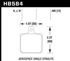 Hawk Aerospace Single Dynalite HPS 5.0 Street Brake Pads - HB584B.485