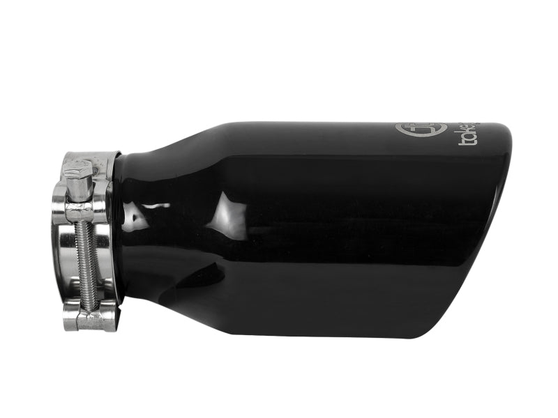 aFe Takeda 304 Stainless Steel Clamp-On Exhaust Tip 2.5in.Inlet / 4in Outlet - Black - 49T25404-B08
