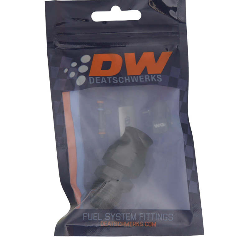 DeatschWerks 8AN Male Flare to 1/2in Hardline Compression Adapter - Anodized Matte Black - 6-02-0111-B
