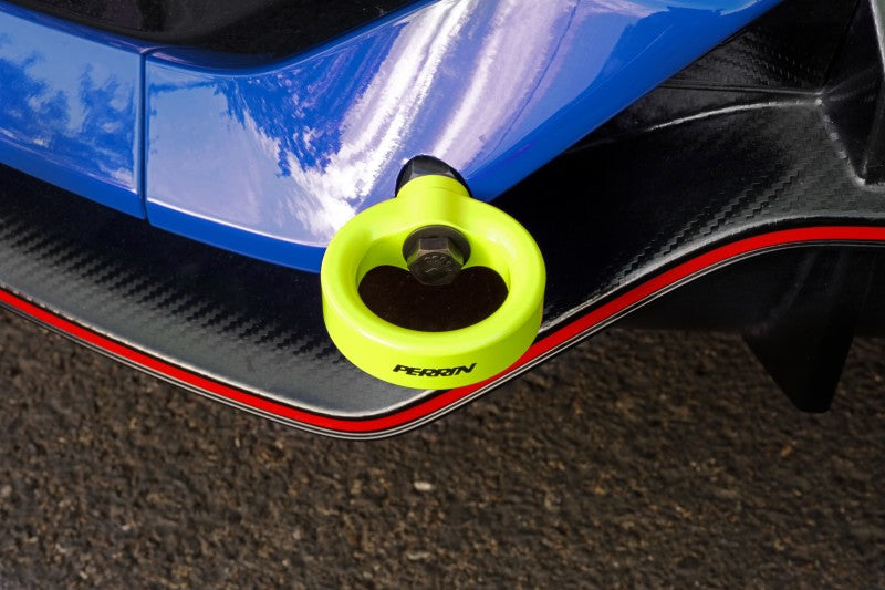 PERRIN 17-21 Honda Civic Si/Type R/Touring/Hatchback Tow Hook Kit Rear - Neon Yellow - PHP-BDY-251NY