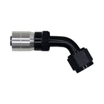 DeatschWerks 8 AN Female Flare Swivel 60-Degree Hose Crimping Style End CPE - Anodized Matte Black - 6-02-0822-C-B