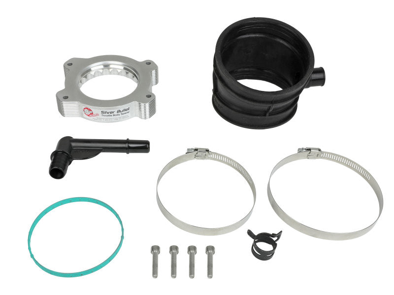aFe 2020 Vette C8 Silver Bullet Aluminum Throttle Body Spacer Works w/ Factory Intake Only - Silver - 46-34017