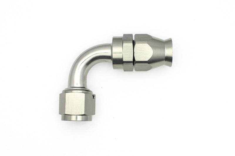 DeatschWerks 10AN Female Swivel 90-Degree Hose End PTFE (Incl. 1 Olive Insert) - 6-02-0860