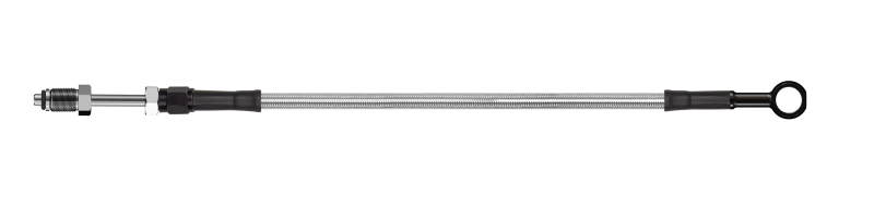 Goodridge 56in Universal Clutch Line w/Black Zinc Fittings & Clear Hose - Straight Banjo 7/16 UNF - HD1001-1CB-CL56