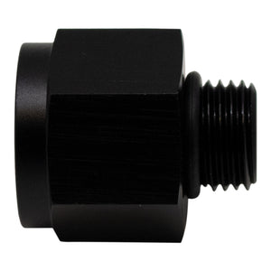 DeatschWerks 6AN ORB Male to M18 X 1.5 Metric Female (Incl O-Ring) - Anodized Matte Black - 6-02-0605-B