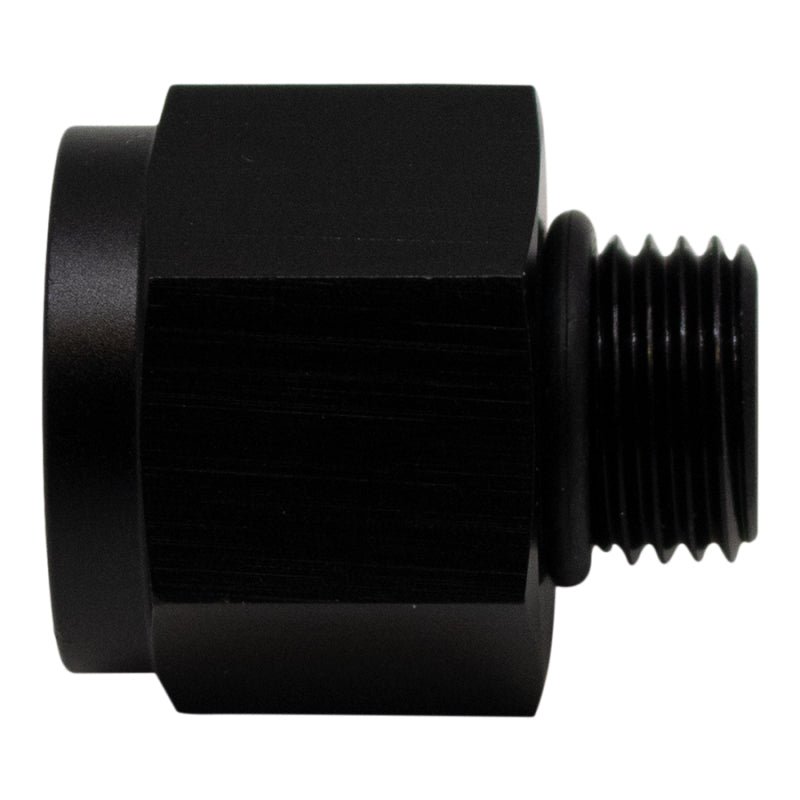 DeatschWerks 6AN ORB Male to M18 X 1.5 Metric Female (Incl O-Ring) - Anodized Matte Black - 6-02-0605-B