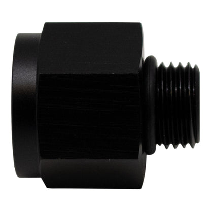 DeatschWerks 6AN ORB Male to M18 X 1.5 Metric Female (Incl O-Ring) - Anodized Matte Black - 6-02-0605-B