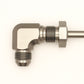 DeatschWerks 8AN Male Flare To 5/16in. Male Barb Bulkhead Adapter 90-Degree (Incl. Nut) - 6-02-0713