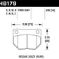Hawk 89-93 Nissan 300ZX / 89-95 Skyline / 06-07 Subaru Impreza WRX Race HT-10 Rear Brake Pads - HB179S.630