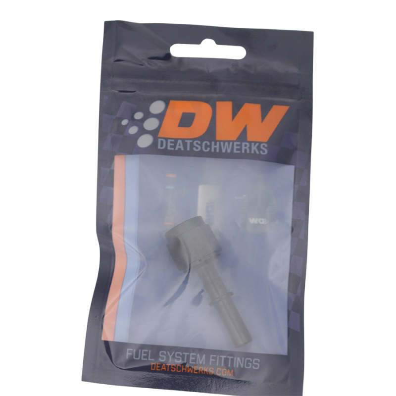 DeatschWerks 6AN Female Flare Swivel to 5/16in Male EFI Quick Disconnect - Anodized Matte Black - 6-02-0130-B