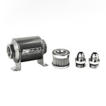 DeatschWerks Stainless Steel 8AN 5 Micron Universal Inline Fuel Filter Housing Kit (70mm) - 8-03-070-005K-8