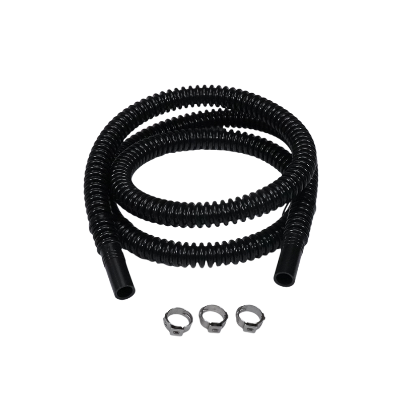 Deatschwerks Convoluted Tubing 1000mm Length x 8mm ID Side 1 x 8mm ID Side 2 - Black - 9-CT-40-516