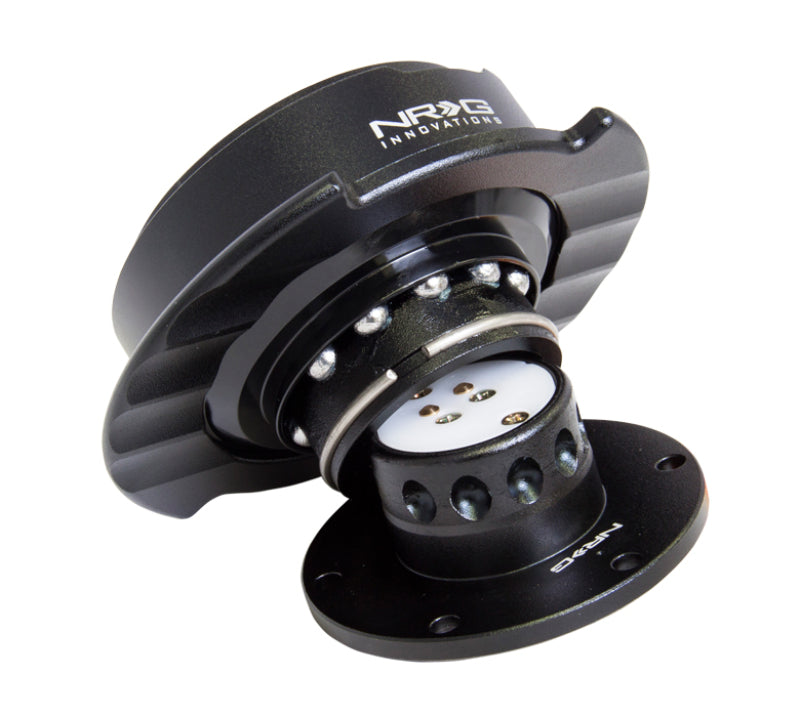 NRG Quick Release Kit Gen 2.5 - Black / Black Ring w/Finger Grooves - SRK-250BK