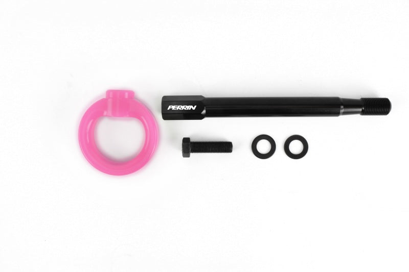 PERRIN 08-14 Subaru WRX & STI / 08-11 Impreza / 05-09 Legacy Tow Hook Kit (Front) - Hyper Pink - PSP-BDY-231HP