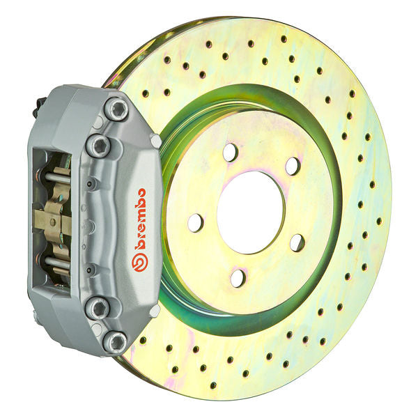 Brembo GT Big Brake Kit Front 4-Piston 323x28 - Audi TT 8N 99-06 - GT Silver Drilled - Revzone