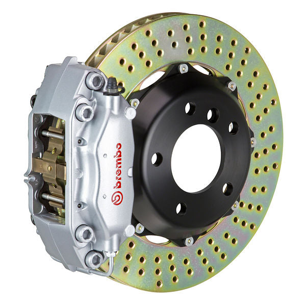 Brembo GT Big Brake Kit Front 4-Piston 320x28 - MINI Mini, Mini Cooper, Mini Cooper S Hatchback R50 R53 02-08 - GT Silver Drilled - Revzone
