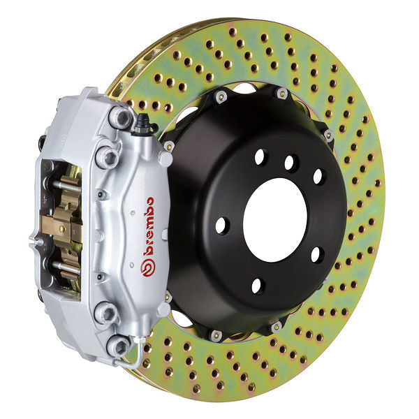 Brembo GT Big Brake Kit Rear 4-Piston 328x28 - Mercedes-Benz SL500, SL550 R230 03-12 - GT Silver Drilled - Revzone