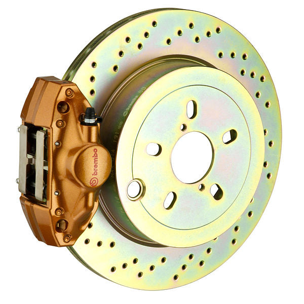 Brembo GT Big Brake Kit Rear 2-Piston 316x20 - Subaru Impreza, WRX GD GG 02-07 - GT Gold Drilled - Revzone