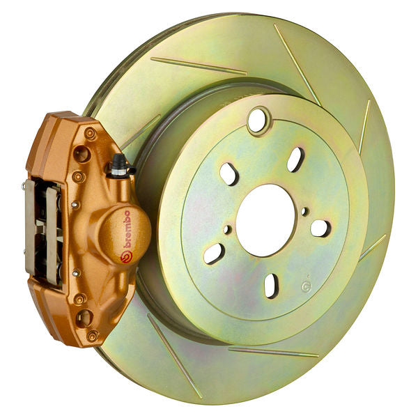 Brembo GT Big Brake Kit Rear 2-Piston 316x20 - Subaru Impreza, WRX GD GG 02-07 - GT Gold Slotted Type 1 - Revzone