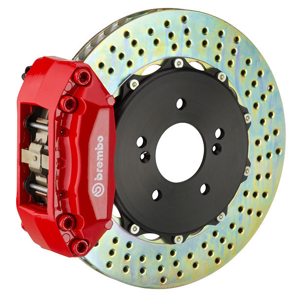 Brembo GT Big Brake Kit Front 4-Piston 320x28 - BMW 318i, 325i, 328i E36 E46 92-08 - GT Red Drilled - Revzone