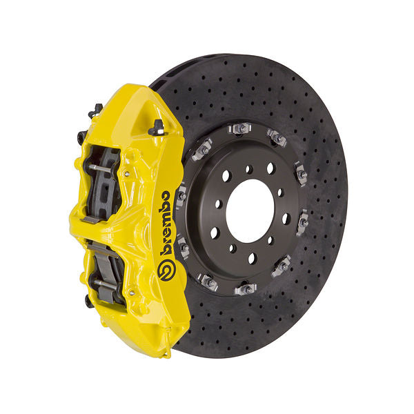 Brembo GT Big Brake Kit Front 6-Piston 380x34 - Porsche 996 GT2 996 997.1 02-09 - GT Yellow Slotted Type 3 - Revzone