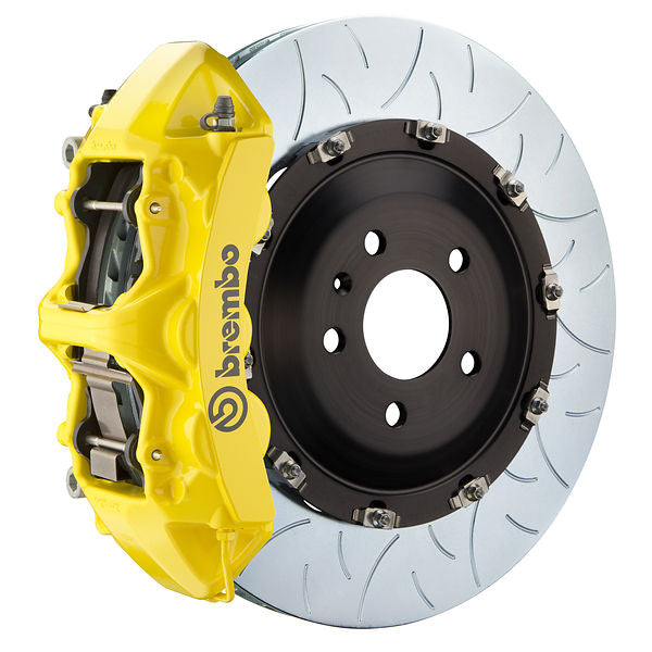 Brembo GT Big Brake Kit Front 6-Piston 405x34 - Porsche Macan S PSCB 15-24 - GT Yellow Slotted Type 3 - Revzone