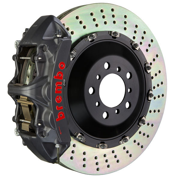 Brembo GT Big Brake Kit Front 6-Piston 405x34 - Porsche Macan S PSCB 15-24 - GT-S Black Drilled - Revzone