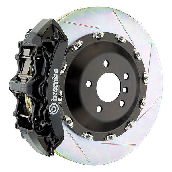 Brembo GT Big Brake Kit Front 6-Piston 405x34 - Porsche Cayenne Turbo 957 08-10 - GT Black Slotted Type 1 - Revzone