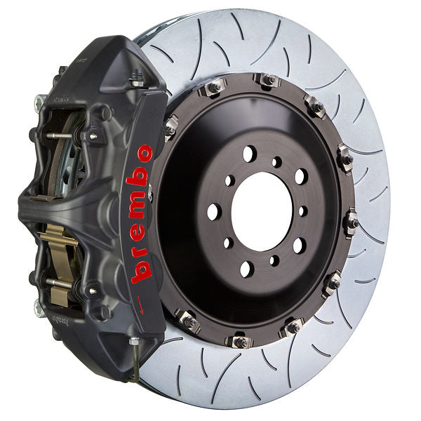 Brembo GT Big Brake Kit Front 6-Piston 405x34 - Porsche Cayenne, Cayenne S, Cayenne Turbo 955 957 03-10 - GT-S Black Slotted Type 3 - Revzone