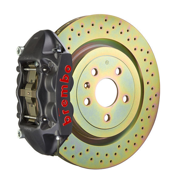 Brembo GT Big Brake Kit Front 4-Piston 323x28 - Porsche 911S, SC, Carrera 66-89 - GT-S Black Drilled - Revzone