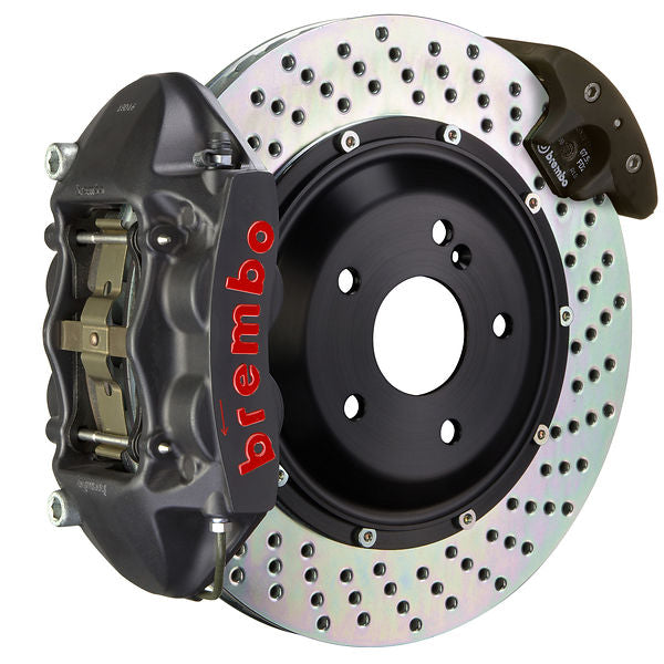 Brembo GT Big Brake Kit Rear 4-Piston 380x28 - Porsche Panamera, S, 4S, Turbo 970 09-16 - GT-S Black Drilled - Revzone