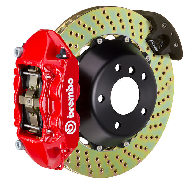 Brembo GT Big Brake Kit Rear 4-Piston 380x28 - Porsche Panamera, S, 4S, Turbo 970 09-16 - GT Red Drilled - Revzone