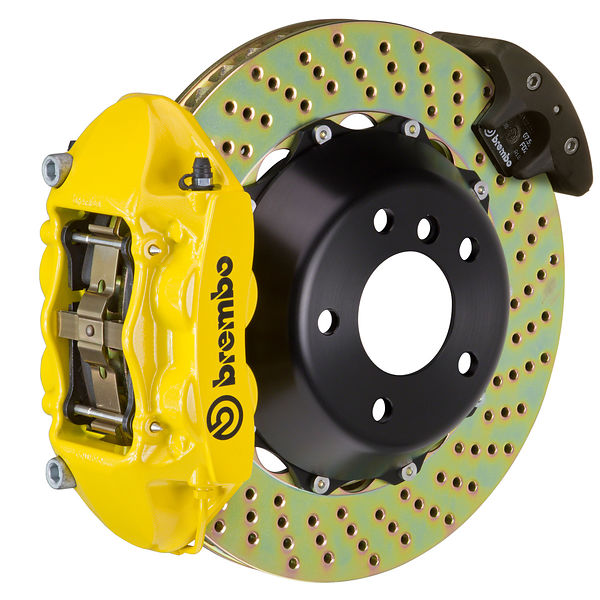 Brembo GT Big Brake Kit Rear 4-Piston 380x28 - Porsche Panamera, S, 4S, Turbo 970 09-16 - GT Yellow Drilled - Revzone