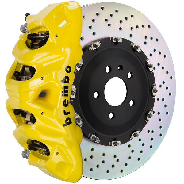 Brembo GT Big Brake Kit Front 8-Piston 412x38 - Porsche Macan S 15-24 - GT Yellow Drilled - Revzone