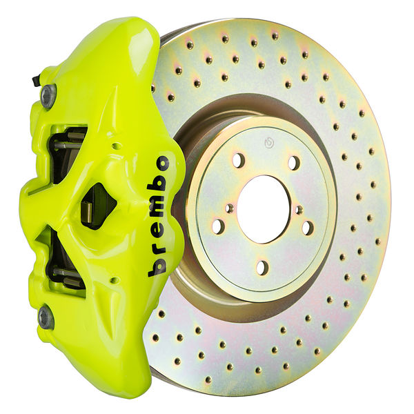Brembo GT Big Brake Kit Front 4-Piston 326x30 - Scion FR-S ZN6 ZC6 12+ - GT Fluoro Yellow Drilled - Revzone