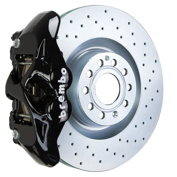 Brembo GT Big Brake Kit Front 4-Piston 345x30 - Audi A3 8P Mk5 05-19 - GT Black Drilled - Revzone