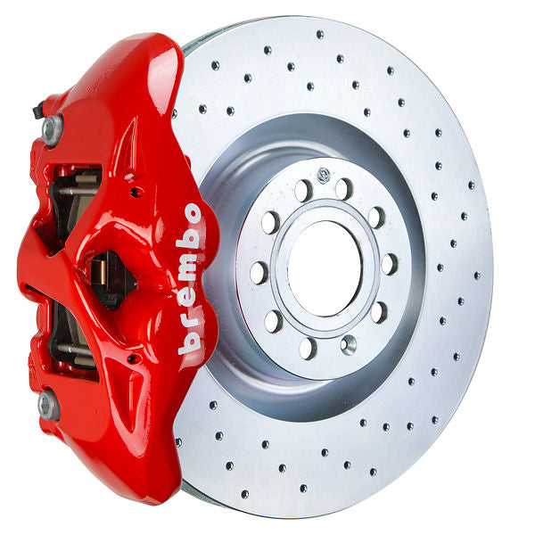 Brembo GT Big Brake Kit Front 4-Piston 345x30 - Audi TT 2.0T 8J 07-15 - GT Red Drilled - Revzone
