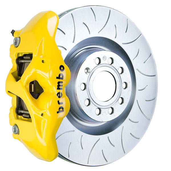 Brembo GT Big Brake Kit Front 4-Piston 345x30 - Audi A3 8P Mk5 05-19 - GT Yellow Slotted Type 3 - Revzone