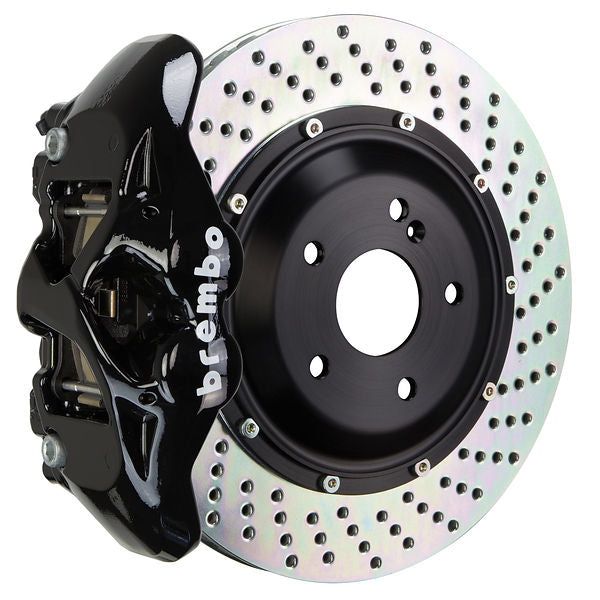 Brembo GT Big Brake Kit Front 4-Piston 345x28 - Honda Civic Si Coupe FC3 FC1 17-20 - GT Black Drilled - Revzone