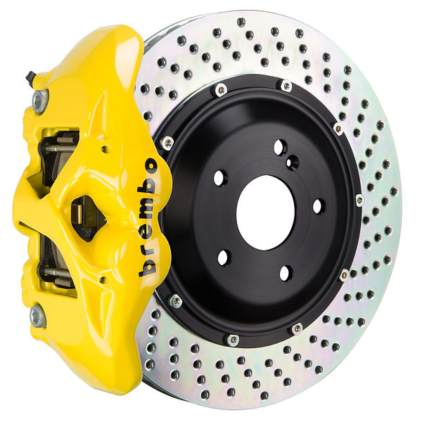 Brembo GT Big Brake Kit Front 4-Piston 345x28 - Honda Civic Si Coupe FC3 FC1 17-20 - GT Yellow Drilled - Revzone