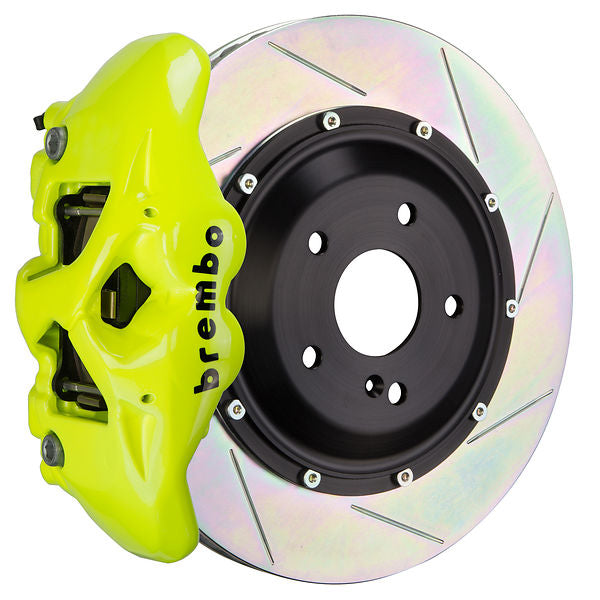 Brembo GT Big Brake Kit Front 4-Piston 326x30 - Subaru Impreza, WRX GD GG 02-14 - GT Fluoro Yellow Slotted Type 1 - Revzone