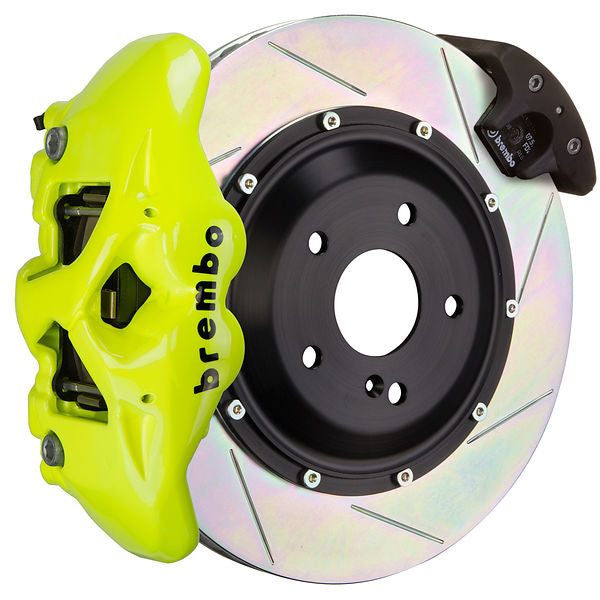 Brembo GT Big Brake Kit Rear 4-Piston 380x28 - Porsche Panamera, S, 4S, Turbo 970 09-16 - GT Fluoro Yellow Slotted Type 1 - Revzone