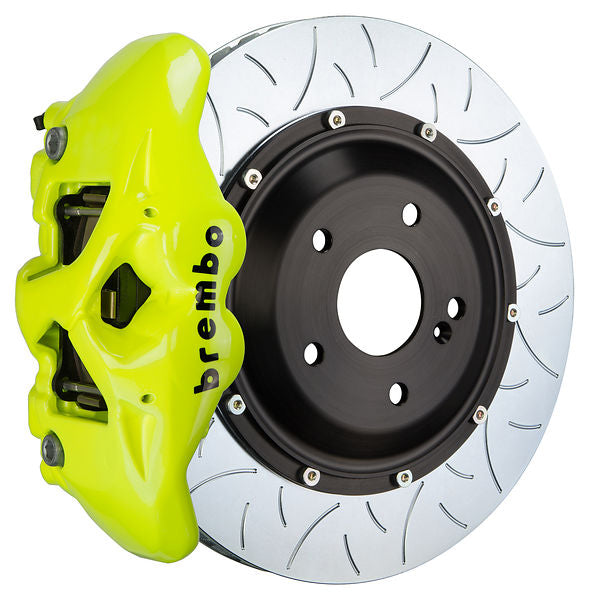 Brembo GT Big Brake Kit Front 4-Piston 345x28 - Honda Civic Si Coupe FC3 FC1 17-20 - GT Fluoro Yellow Slotted Type 3 - Revzone